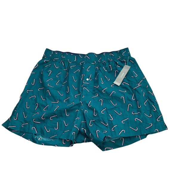 J Crew Boxers Mens M Green Cotton Candy Cane Christmas Holiday Underwear BT920 - Picture 13 of 13